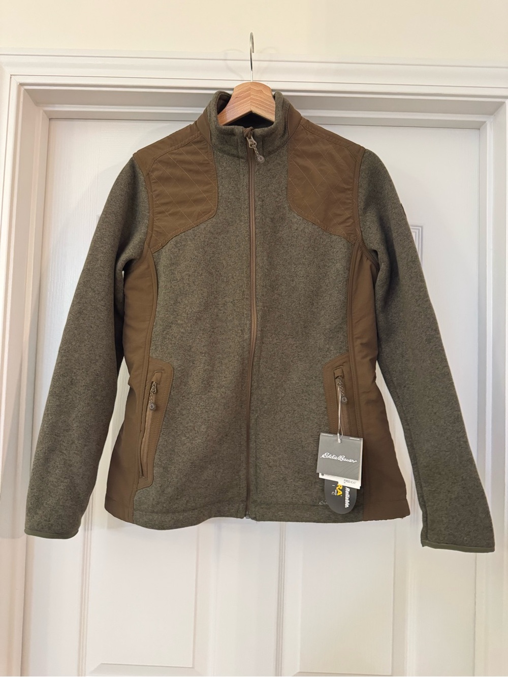 Eddie Bauer Daybreak Fleece Jacket Green Womens Medium M Green Brown Sport Shop